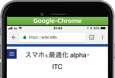 スマホでchromeでの表示